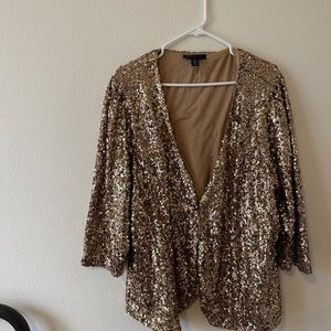 Gold sequin hook closure jacket